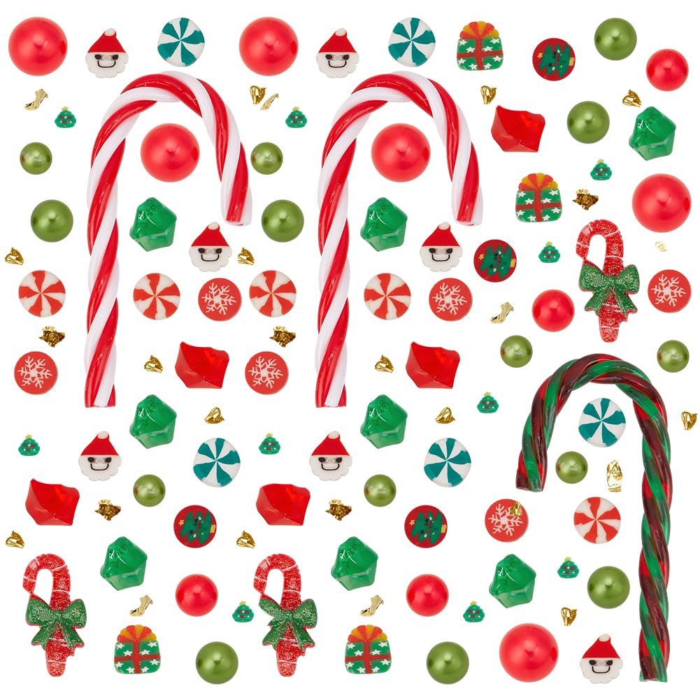 Relleno de jarrón navideño con cuentas de árbol de Navidad y figuras de resina flotantes