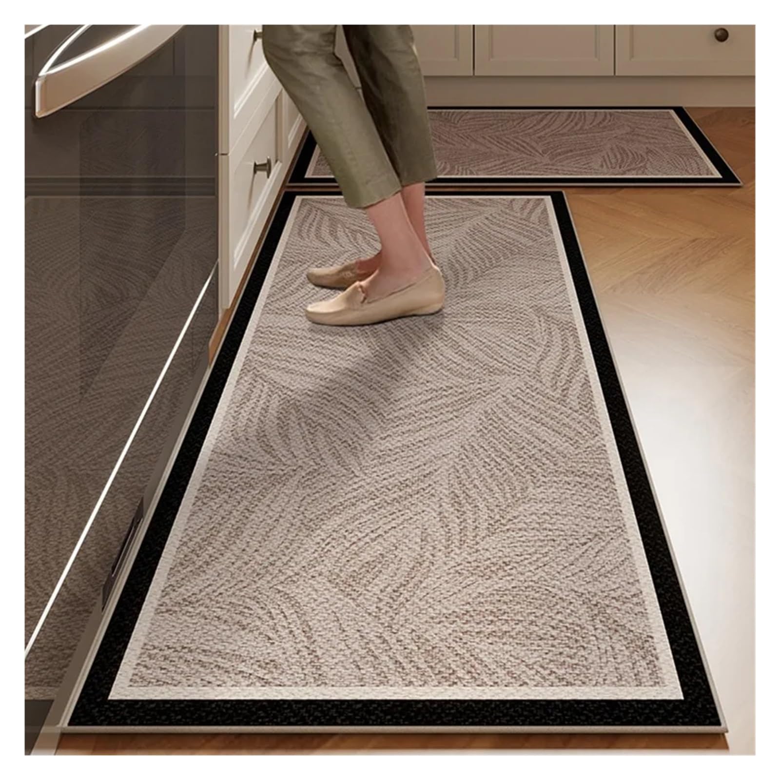 Tapis cuisine absorbant et tapis de sol antidérapant marron 40x120 cm