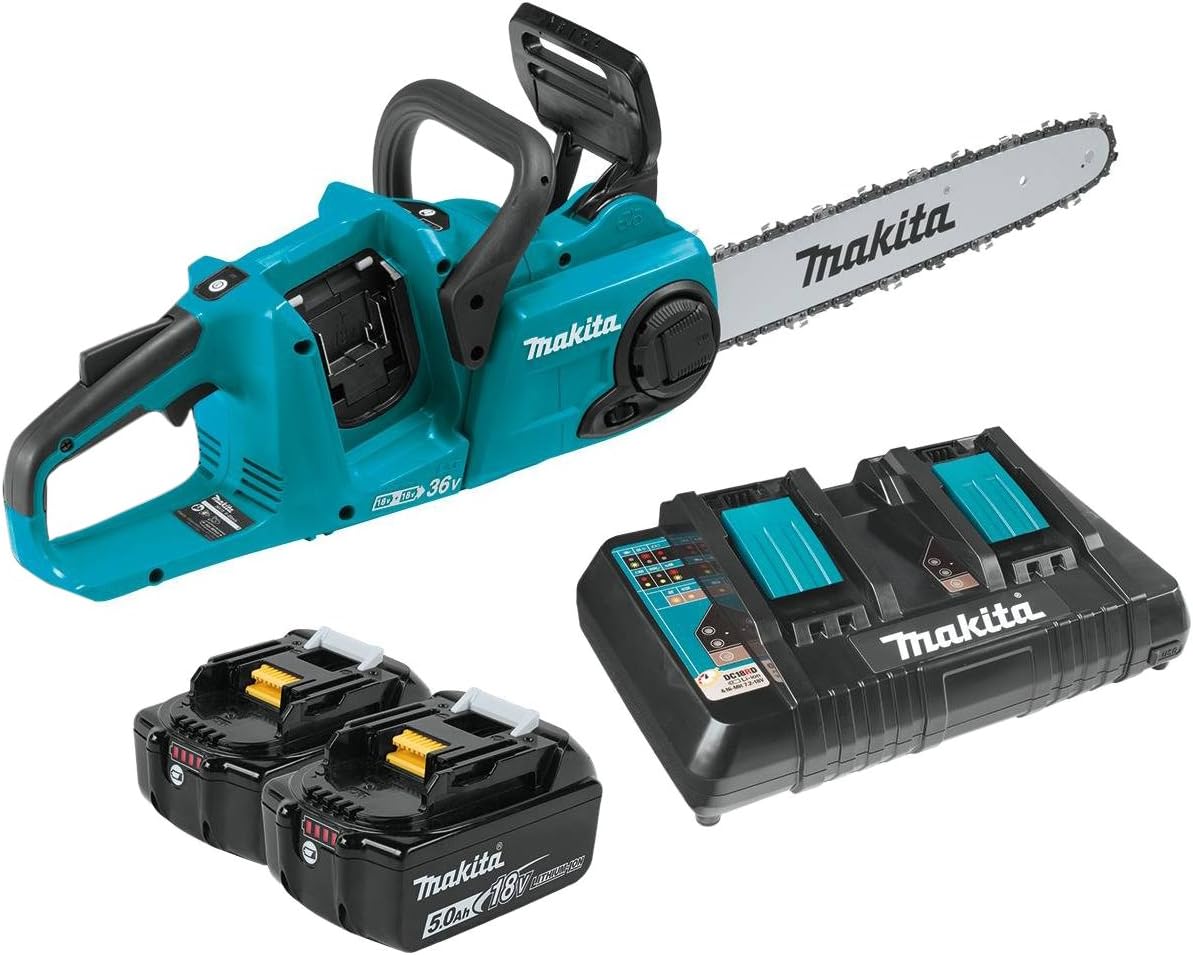 Makita XCU03PT 18V X2 (36V) LXT Lithium-Ion Brushless Cordless (5.0Ah) 14" Chain Saw Kit, Teal