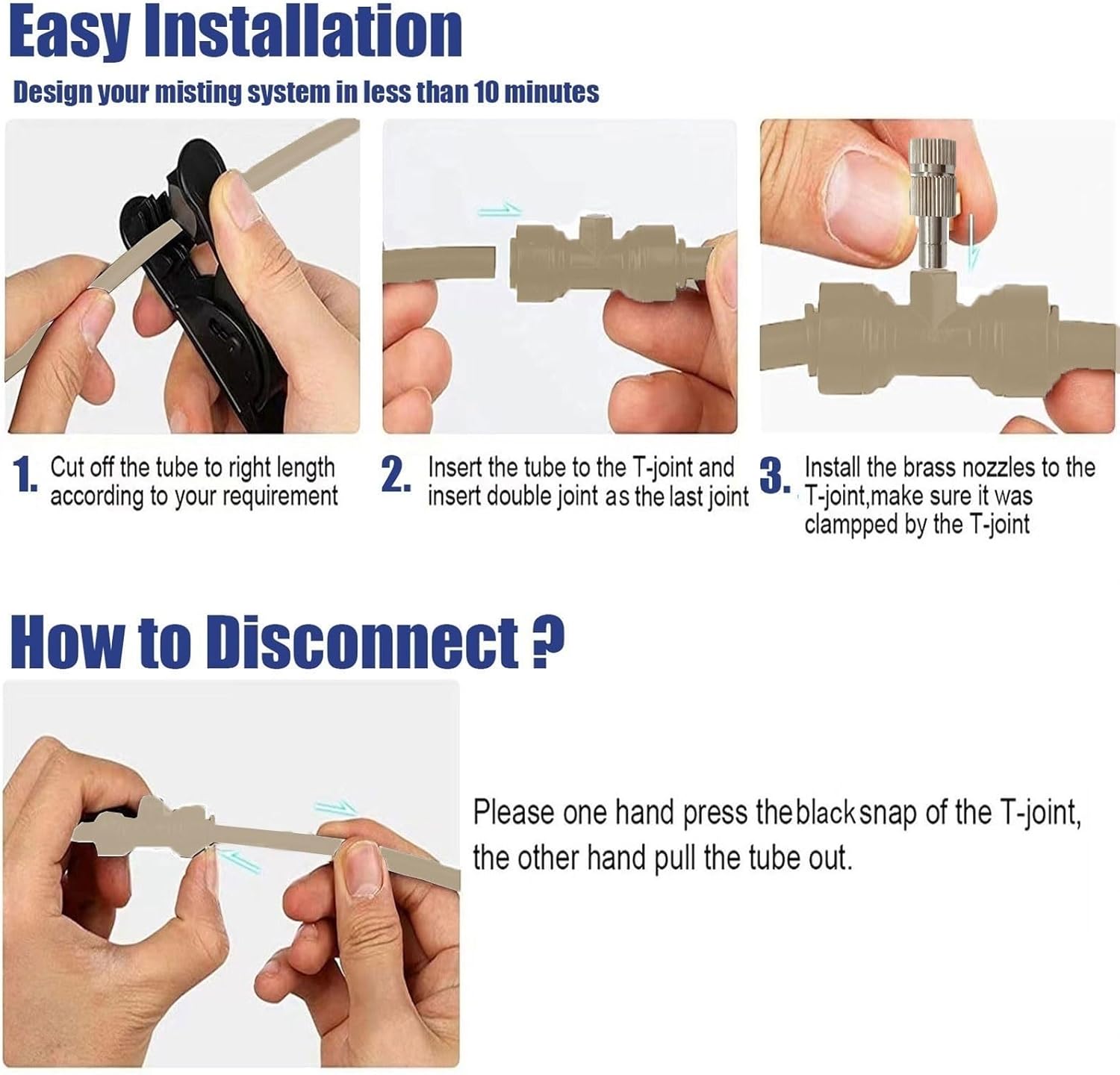 Spray Mist Cooling Set, Micro Spray Misting Drip Kit, Misting Cooling System, Misting Line with Copper Metal Mist Nozzles (Size : 18M(59ft)+26 nozzles)