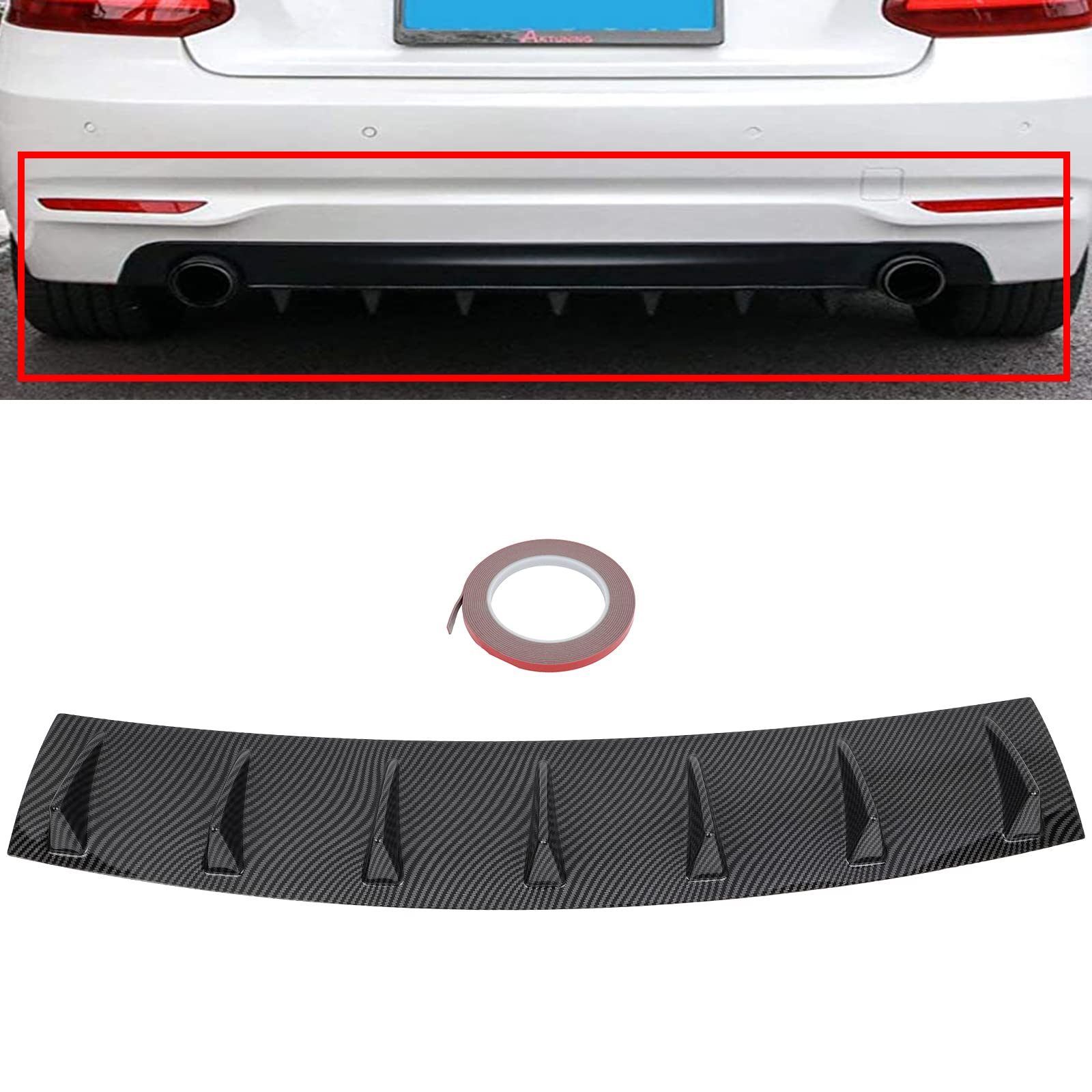 Buy ZSPART Shark Fin Style Spoiler Fit Most Vehicles Universal Rear