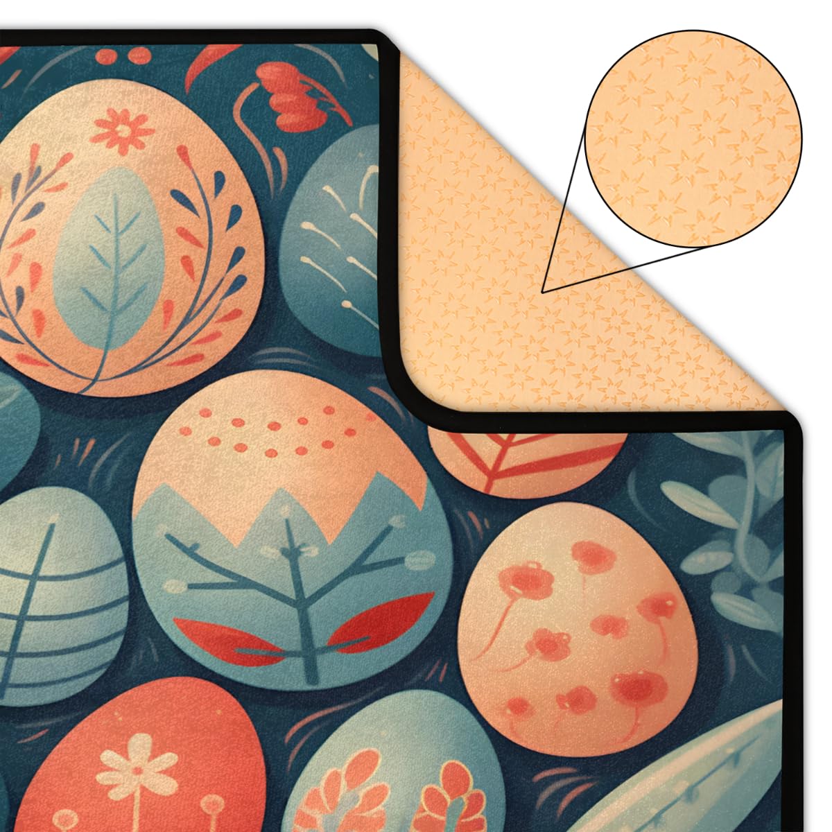 Alfombra grande con estampado de huevos de Pascua para sala de estar, 147,3 x 203 cm, alfombra para dormitorio, habitación de los niños, lavable, antideslizante, alfombra grande