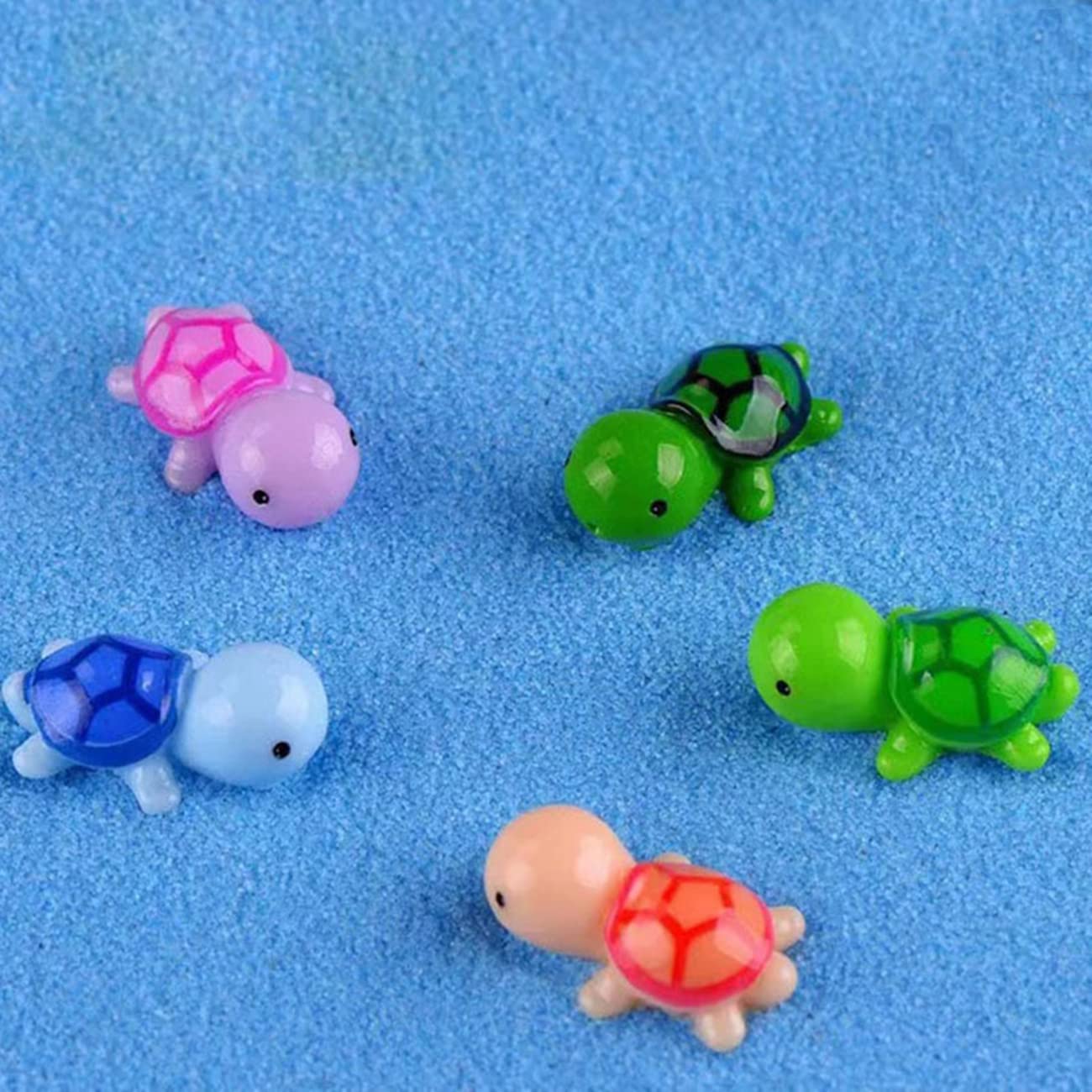 10Pcs Mini Turtles Luminous Ornament Figures Tiny Turtles Micro Fairy Garden Landscape Fish Tank Landscaping Accessories