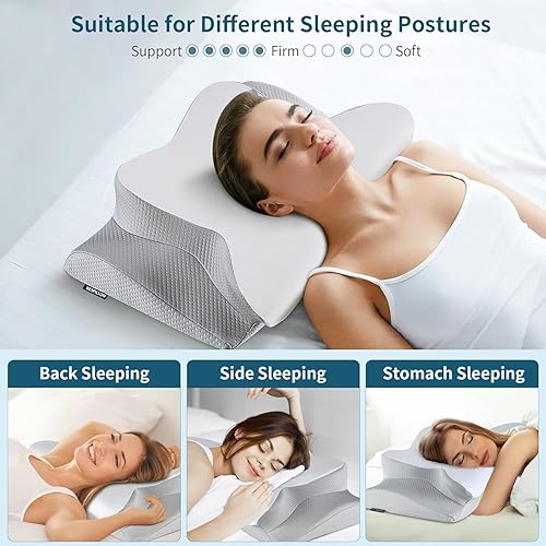 Miniatura 2 de Almohada cervical para el cuello para aliviar el dolor, almohada refrescante, almohada para dormir de lado para dormir, almohadas ergonómicas de