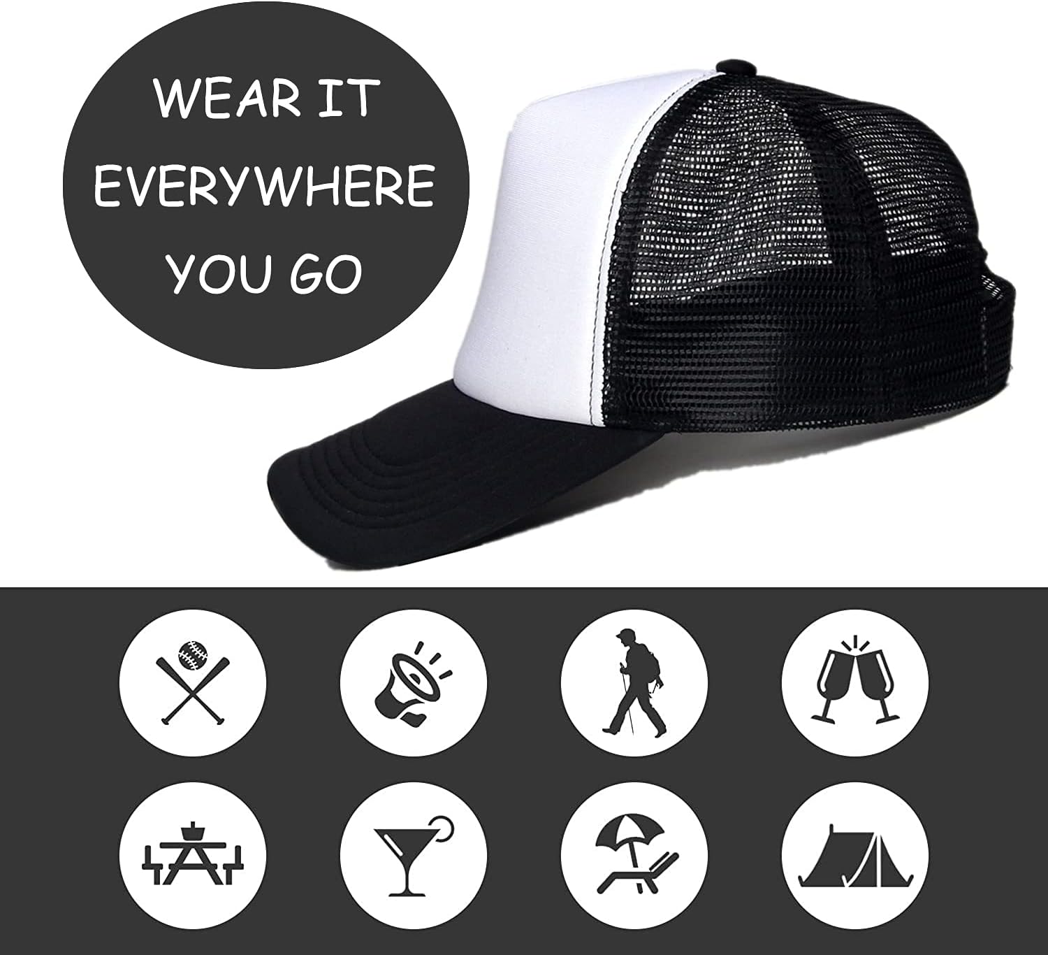 Customized Personalized Design Your Logo Unisex Trucker Hat Custom Mesh Baseball Cap