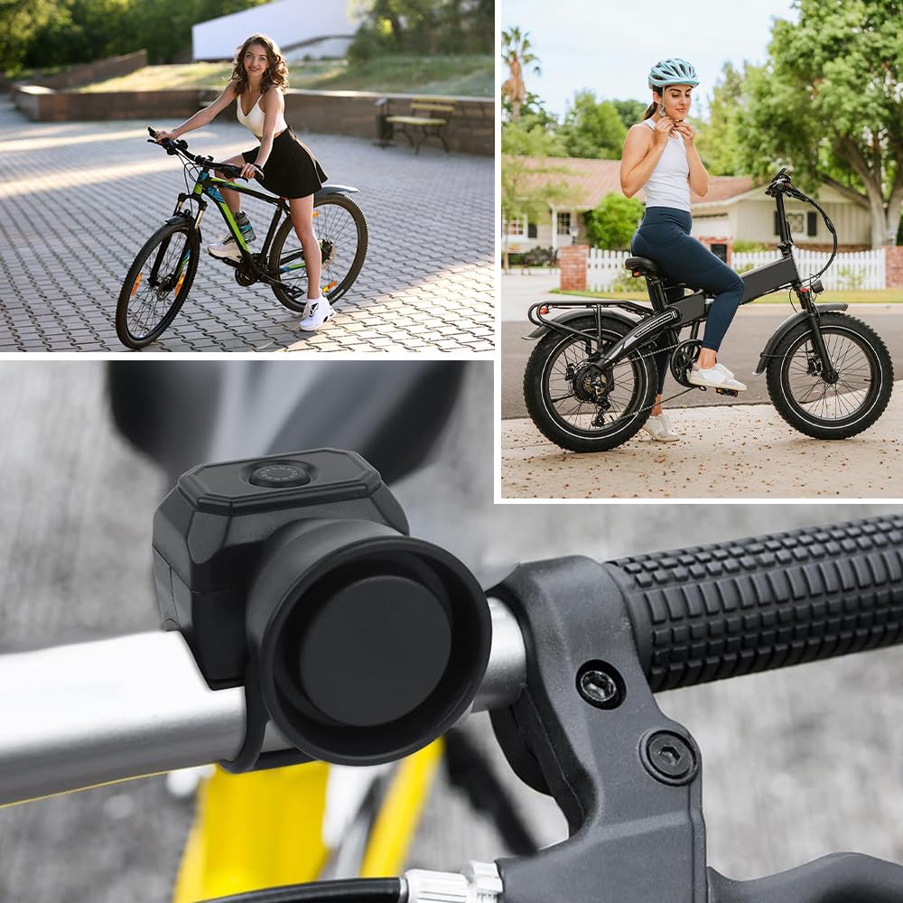 Campanello Elettronico Bici 120 DB – 4 Suoni, Allarme, IP65, Ricaricabile USB, Per Bici Elettrica