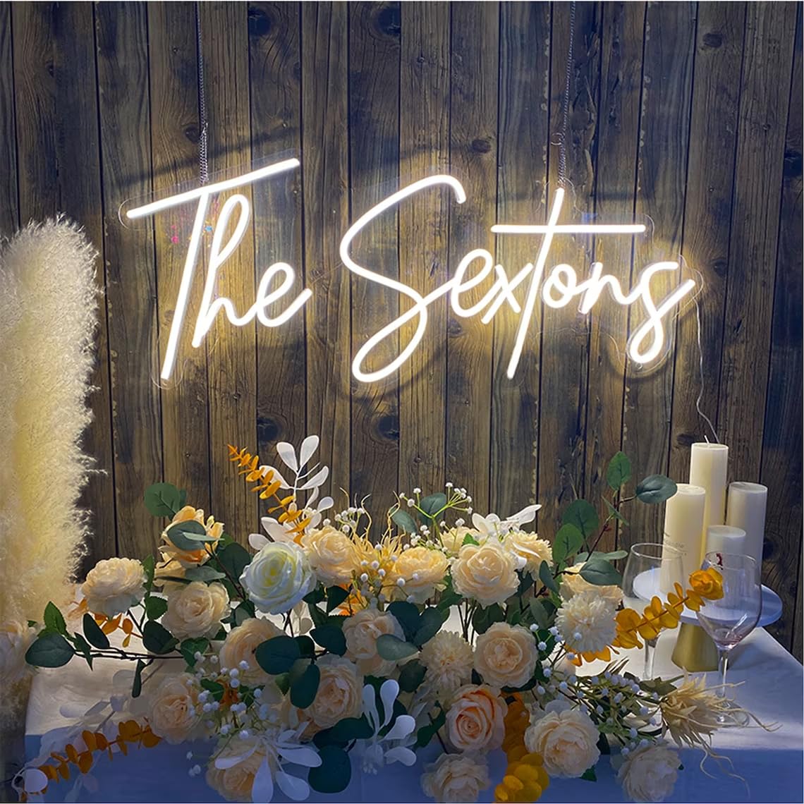 Aslanka Personalisiert LED Neon-Leuchtschilder, Benutzerdefinierte Neonschilder für Wanddekoration Bar Schlafzimmer Hochzeit Geburtstag Party Nagelstudio