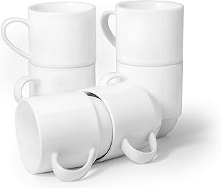 Amuse- Professional Barista Classic Stackable Mug- Set of 6 (11 oz)