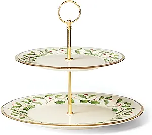 Lenox 893490 Holiday 2-Tiered Server, Christmas Dinnerware