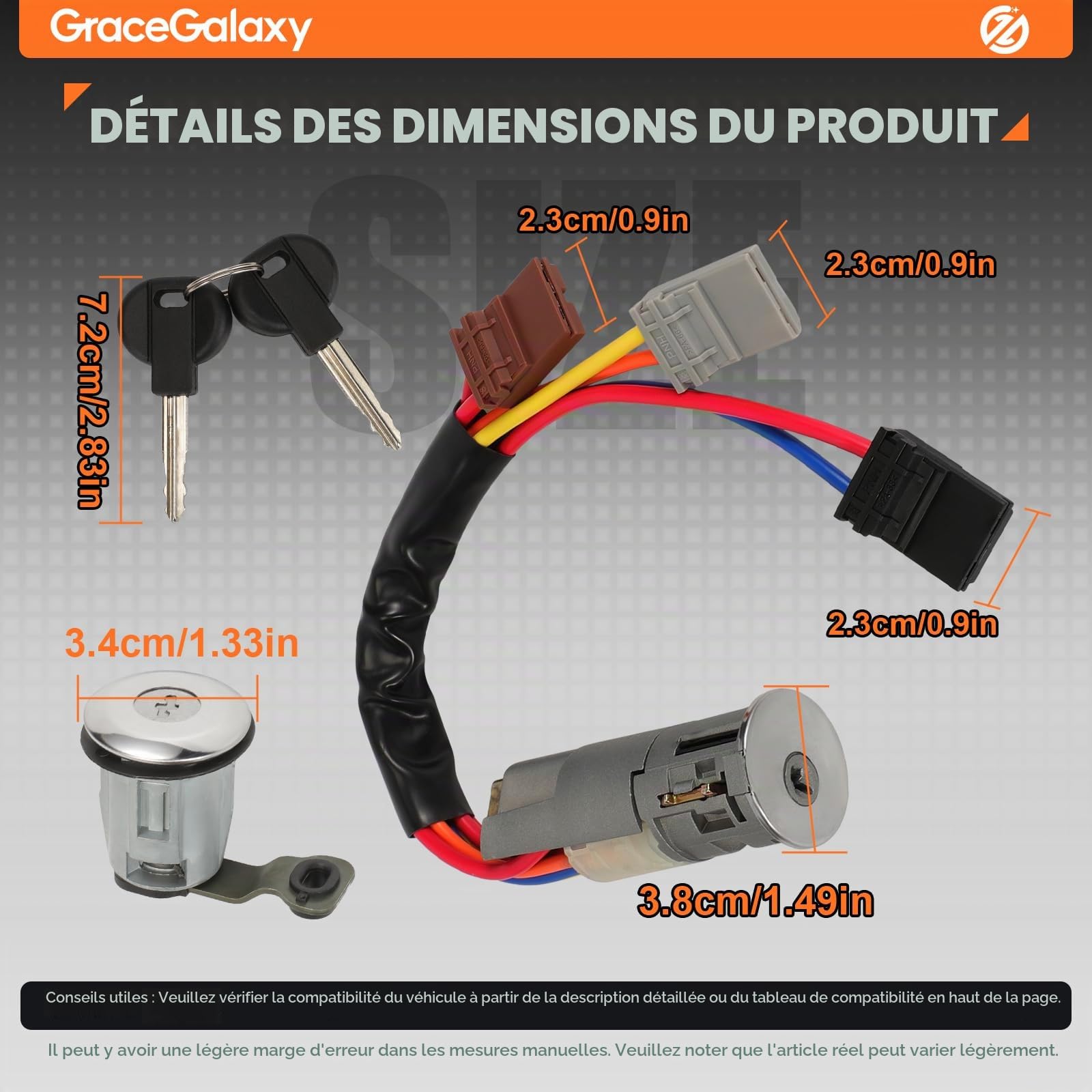 Neiman Zündunng Interrupteur de serrure Berlingo 1996-2008 Partner 806 | 106 I 106 II,Kit de verrouillage d'allumage 252522 9170.G3 9790461580,1 barillet d'allumage 3 barillets de portes 2 clés