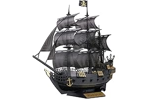 Paper Nano Black Pirate Ship Building Kit - Delicate Model for Ship Model Making Enthusiasts