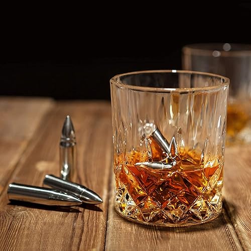 Miniatura 3 de Vasos de whisky con balas de piedras de regalo para hombres, regalos únicos de Bourbon para aniversario, Navidad, jubilación