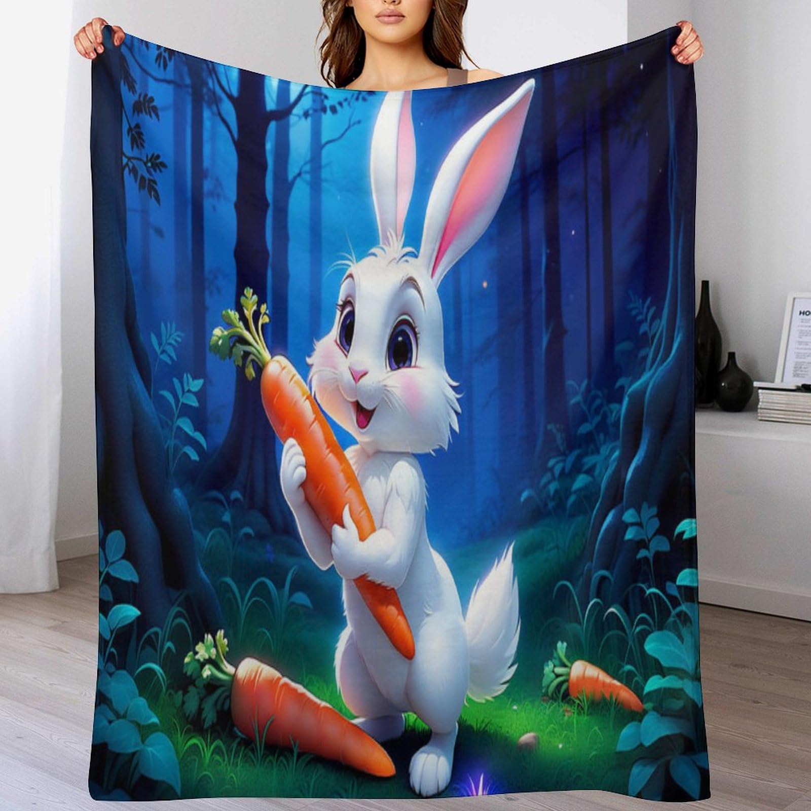 Couverture en flannel molleton lapin pour des moments cocooning sur le lit