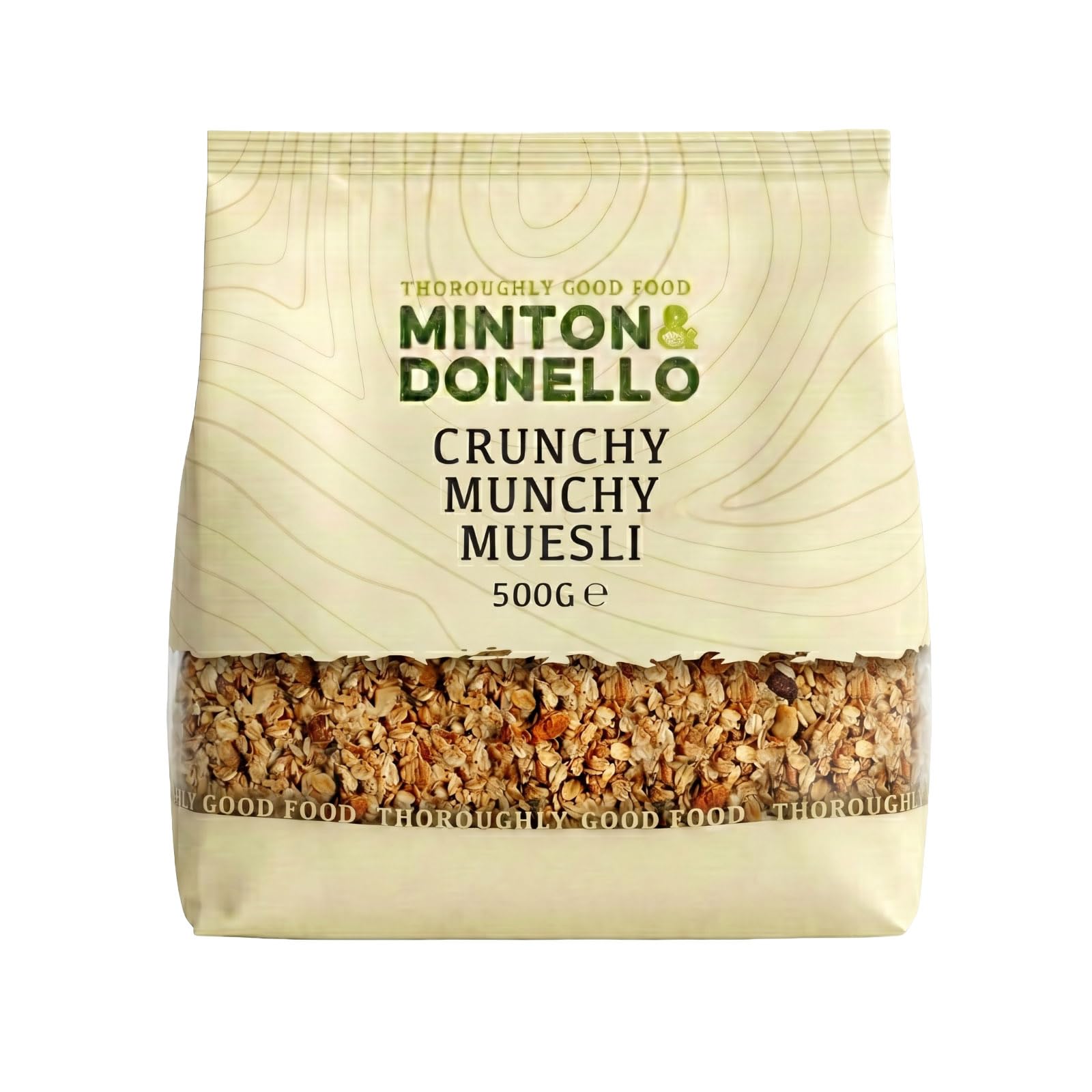 Minton & Donello - Crunchy Munchy Muesli, 500g - with Malted Toasted Wheatflakes, Sultanas, Toasted Coconut, Hazelnuts