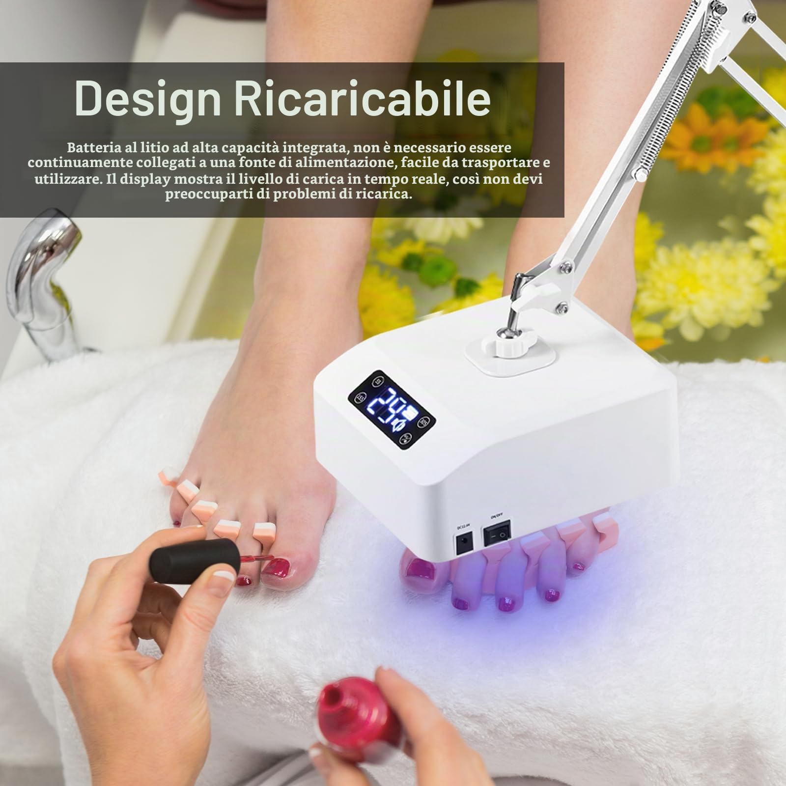 Lampada per Unghie, Lampada UV LED Unghie da 48 W con 22 Sfere Asciugatrice UV Professionale per Smalto Gel con Sensore Automatico e Display LCD per Manicure per Casa e Centri Estetici