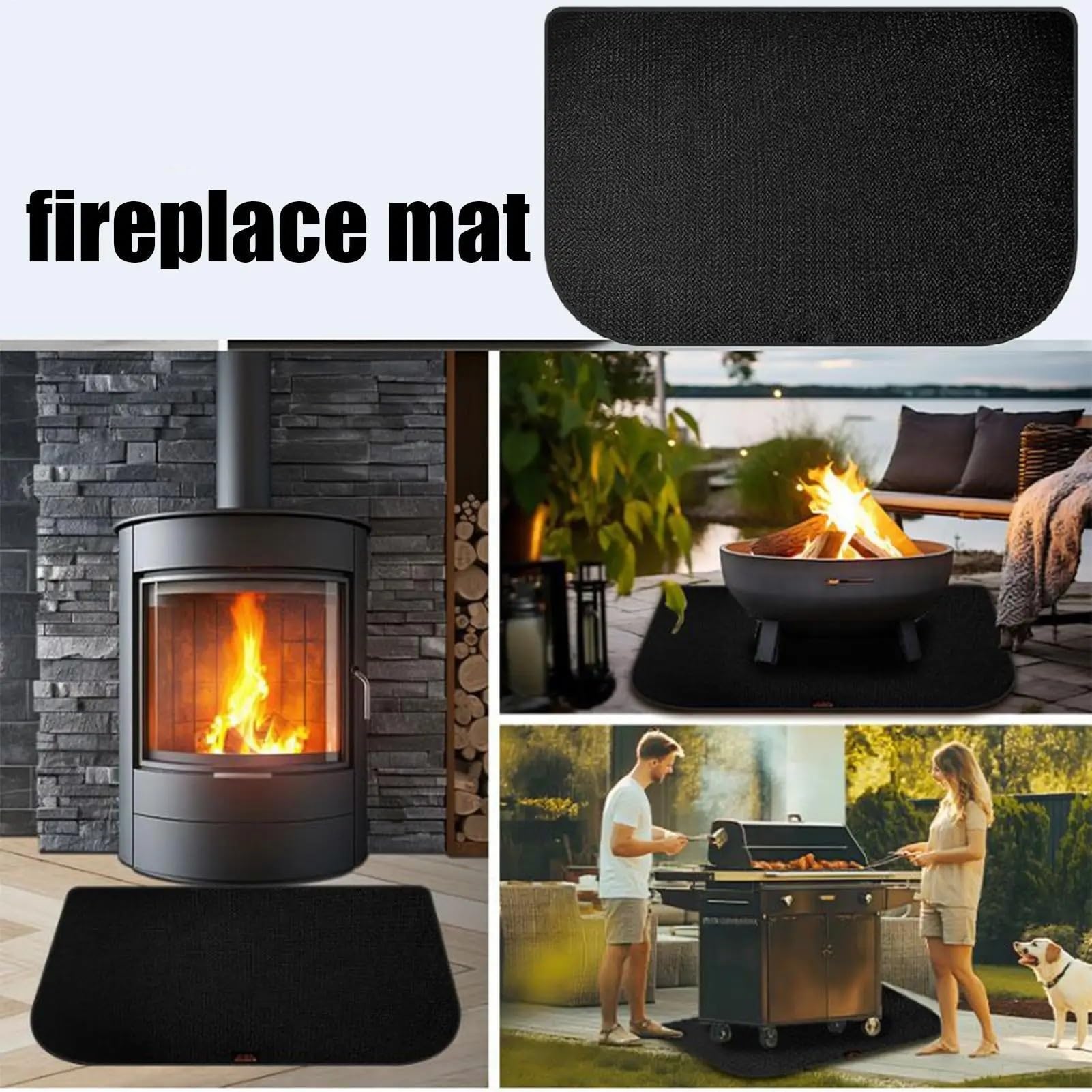 Tappeti Per Camino Tappetino for caminetto ignifugo resistente al calore for proteggere i pavimenti dalle scintille(120x70cm)
