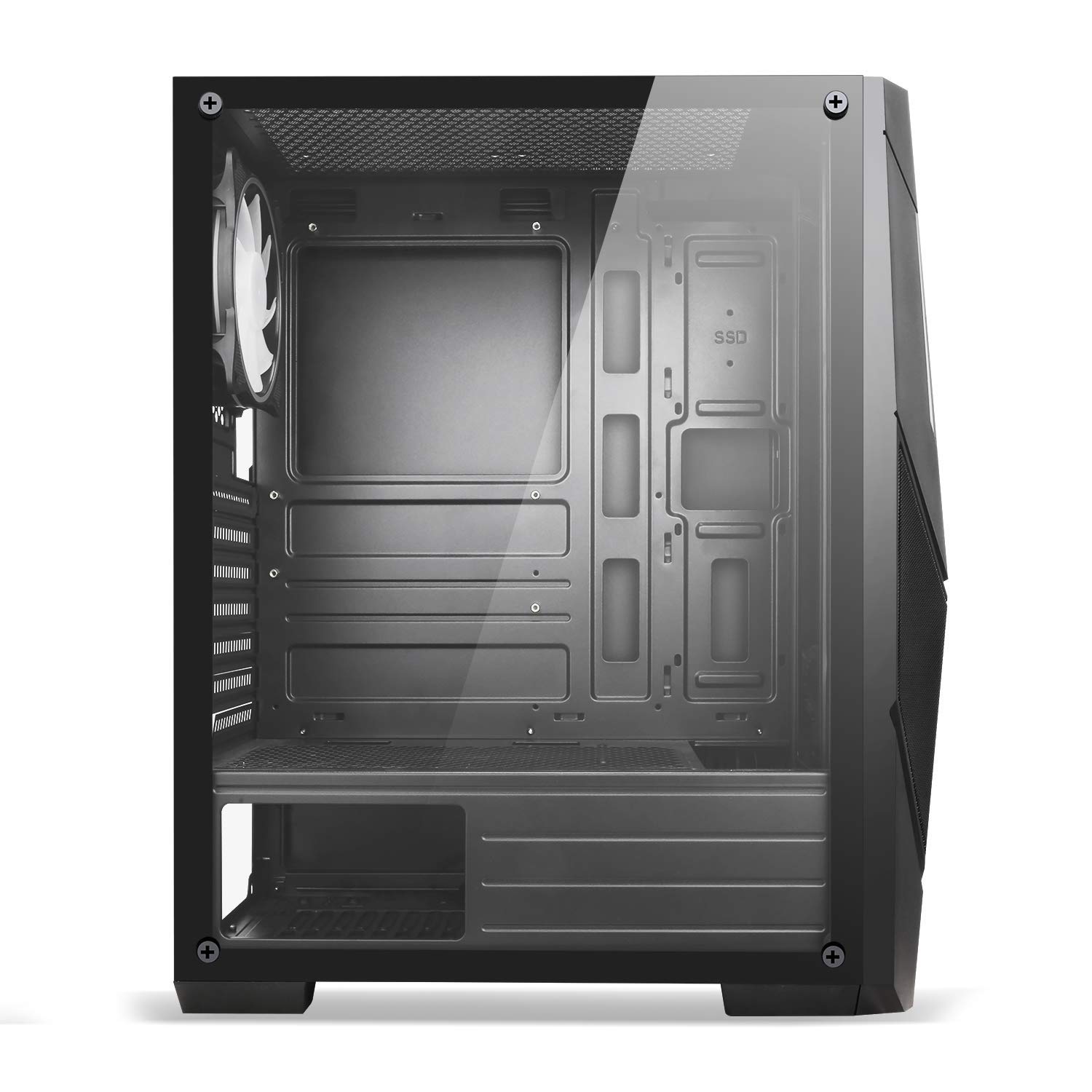Spirit Of Gamer - Rogue V - PC Gamer ATX/Matx/ITX Case - Pannello Frontale E Parete in Vetro Temperato - 2 X 120mm Ventole RGB LED Indirizzabili - Aura/MSI Mystic/ASROCK 3Pin Compatibile (Rogue V)
