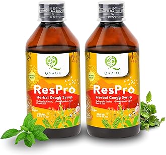 Respro Ayurvedic Cough Syrup 200 ml, Pack of 2| With Natural Herbs Pippali, Yashtimadhu, Tulsi, Dalchini | Instant Relief from Congestion and Sore Throat & Cough |