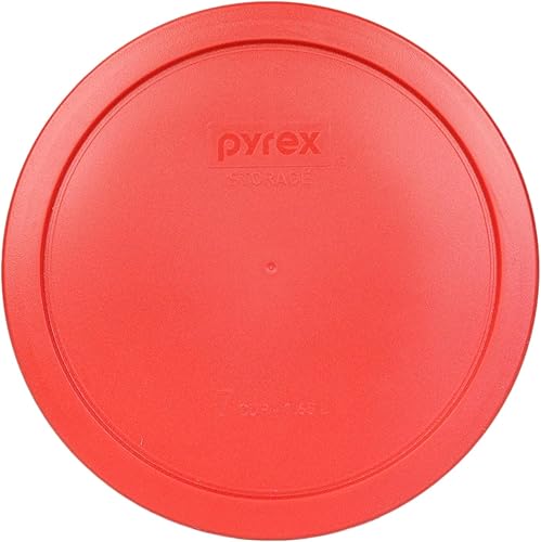 Miniatura 2 de Pyrex 7402-PC, tapas de repuesto rojas para almacenamiento redondo para vasos de 7" de diámetro 6 y 7 Redondo, Rojo