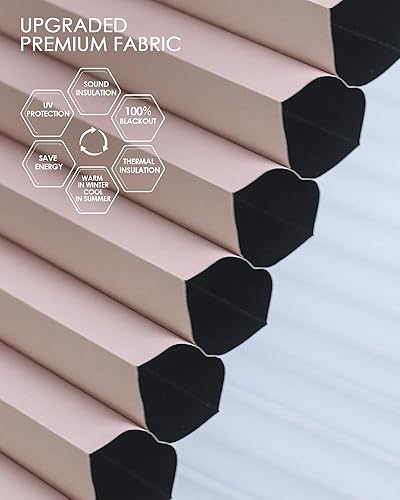 Miniatura 63 de Yoolax Persianas celulares motorizadas compatibles con Alexa, persianas motorizadas opacas inteligentes de panal para ventanas, persianas Color gris