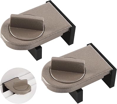 Window Lock, Security Sash Lock, Sliding Door, Stopper, Window Assistant Lock, Door Lock, Compatible with Screen Doors, Security Goods, Fall Prevention, Theft Prevention, Top and Bottom Frame, Set of