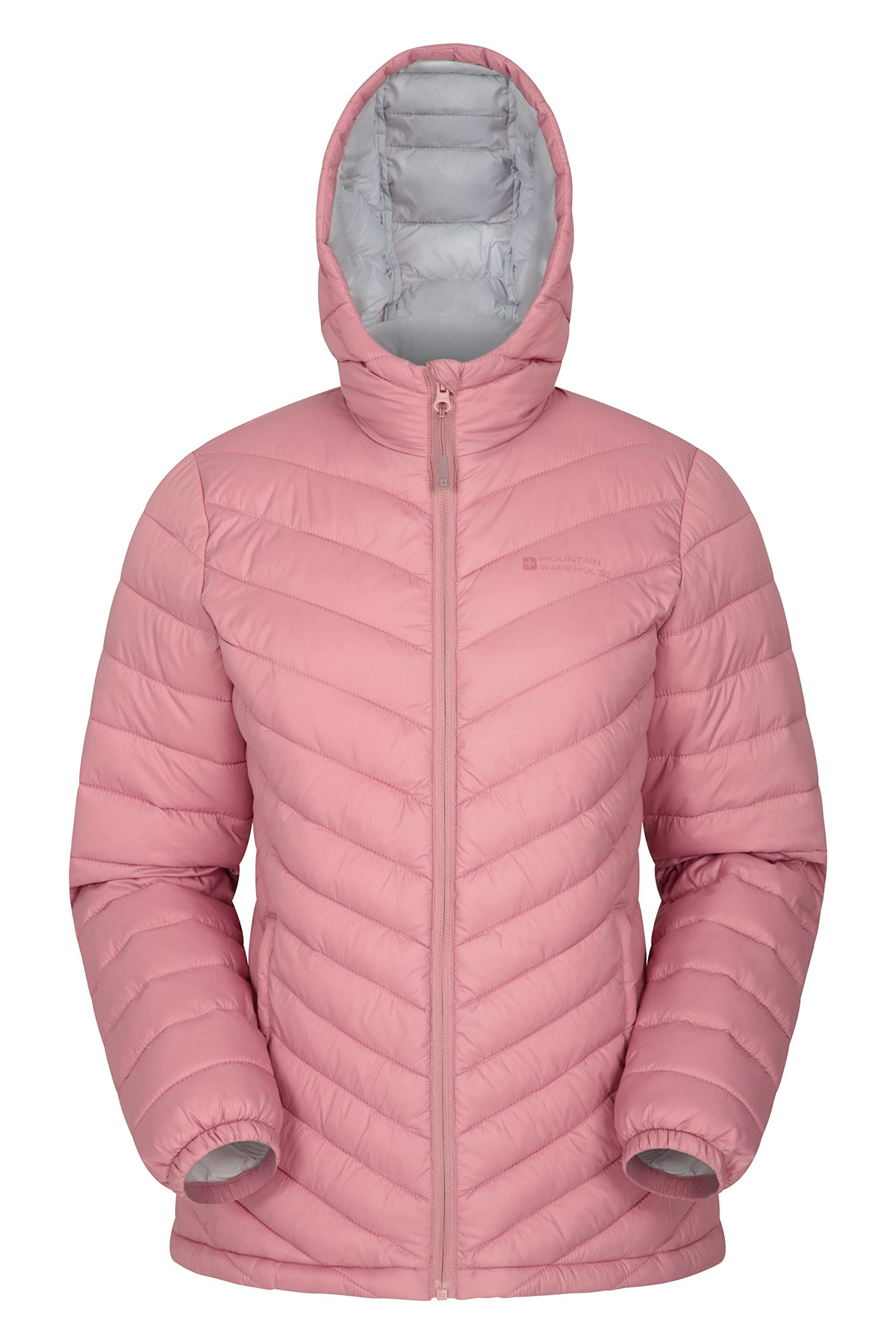 Mountain Warehouse Seasons Womens Padded Jacket - Water Resistant, Warm Ladies Coat, Front Pockets, Adjustable Elastic Cuffs & Hood - For Autumn, Winter, Outdoors Pink Women's Size 4