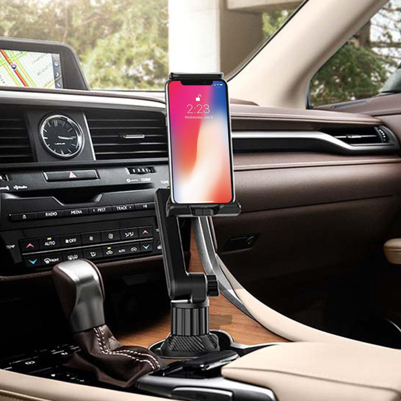 Support réglable pour tablette de voiture, rotation à 360 degrés, bras télescopique et robuste, base réglable et solide, large compatibilité, facile à utiliser