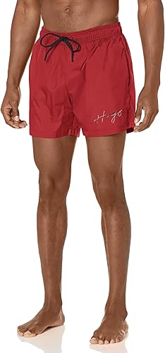 HUGO Men's Standard Script Logo Swim Trunk