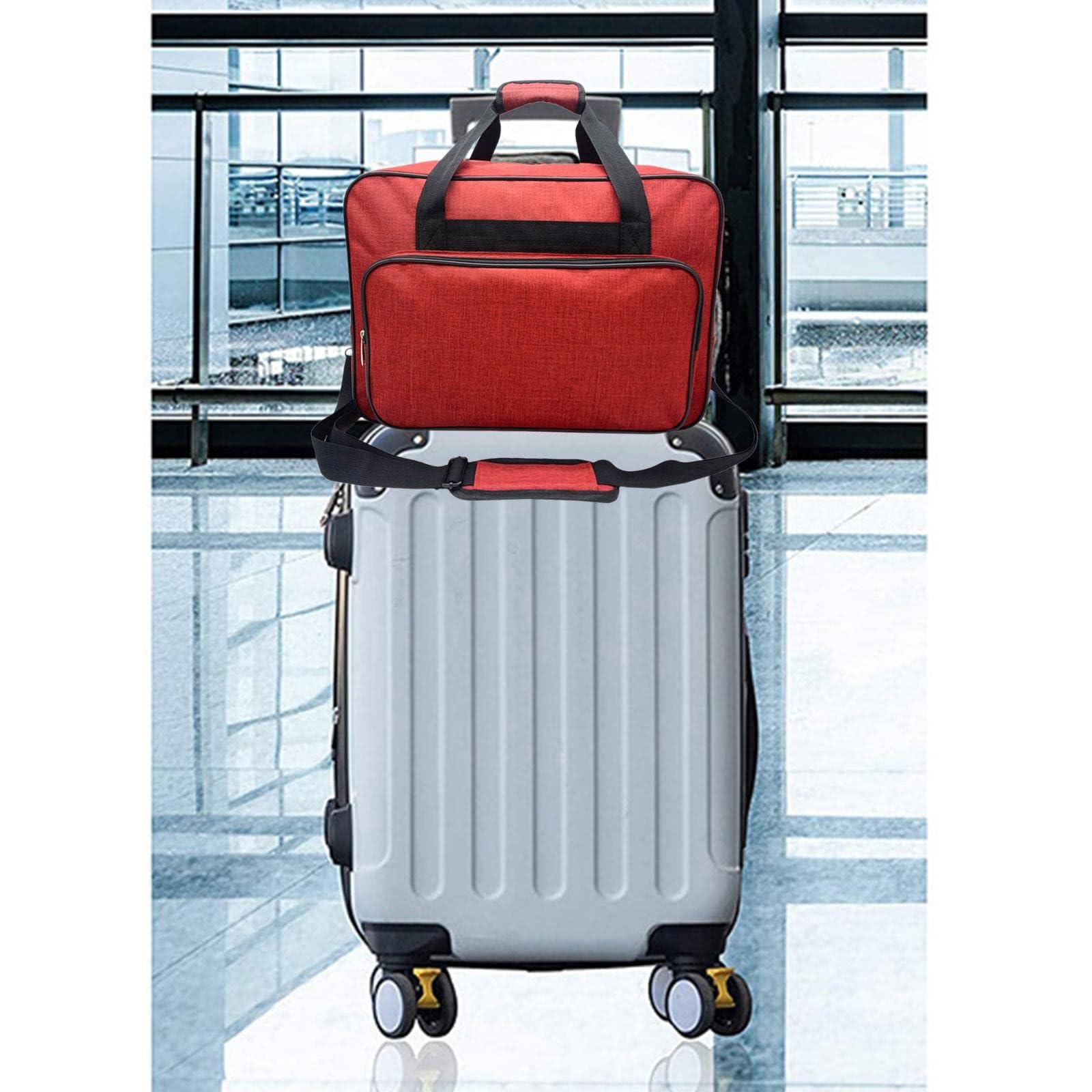 Bolsa de transporte para máquina de coser, a prueba de polvo, con asas, para llevar con asas, gris claro, Talla única