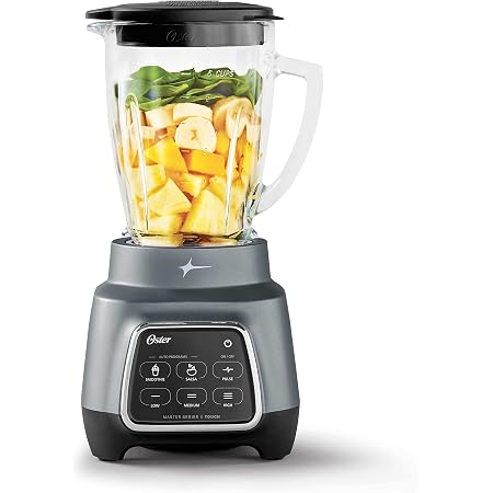 Oster Touchscreen Blender, 6-Speed, 6-Cup, Auto-program -for Smoothie, Salsa, 800W, Multi-Function blender, 2143023 Silver/Gray