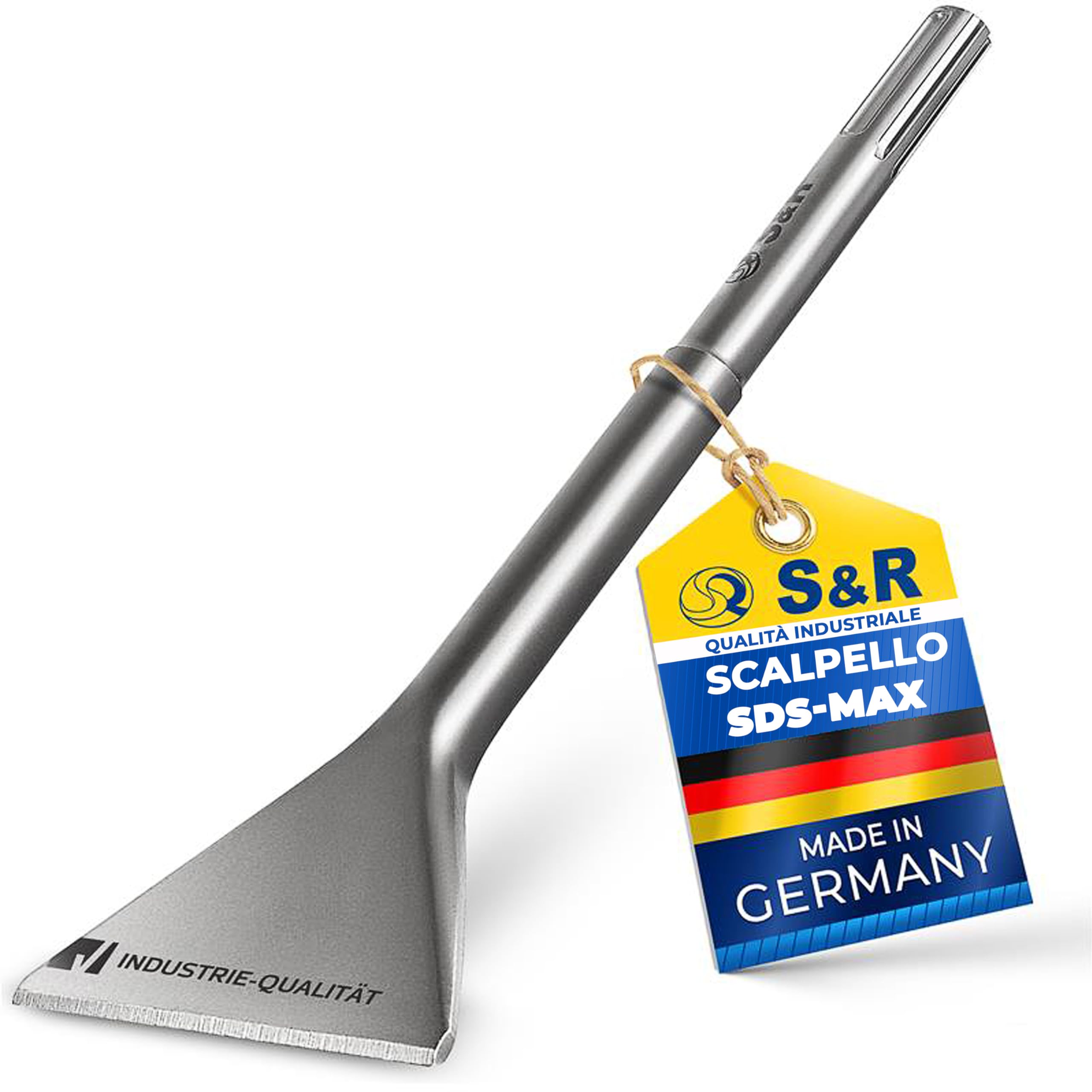 S&R Scalpello SDS MAX Largo a Spatola 350 x 105 mm per Ceramica Piastrelle Muratura. Made in Germany - Qualità Industriale