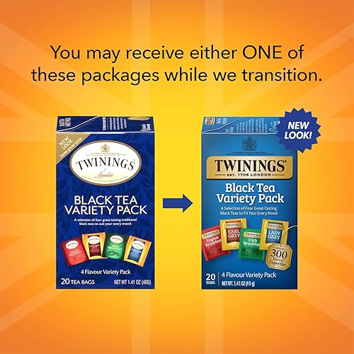 Miniatura 3 de Twinings Té negro paquete variado de muestras de té negro con cuatro sabores té Earl Grey té de desayuno inglés té gris Lady y té de desayuno