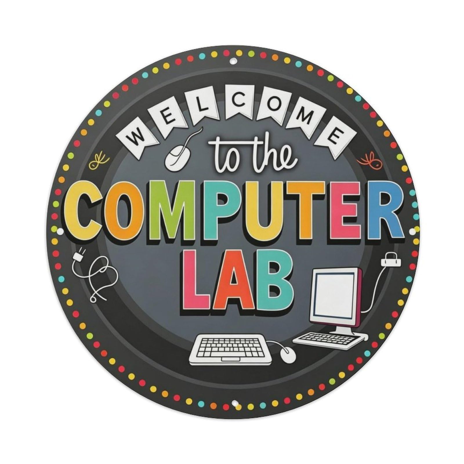 Computer Lab Welcome Sign Metal Tin Sign Plaque