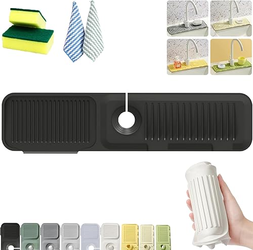 Miniatura 1 de Tidy Splash - Protector de grifo y tapete de drenaje, alfombrilla de drenaje de silicona Splendiday, alfombrilla de drenaje de silicona para