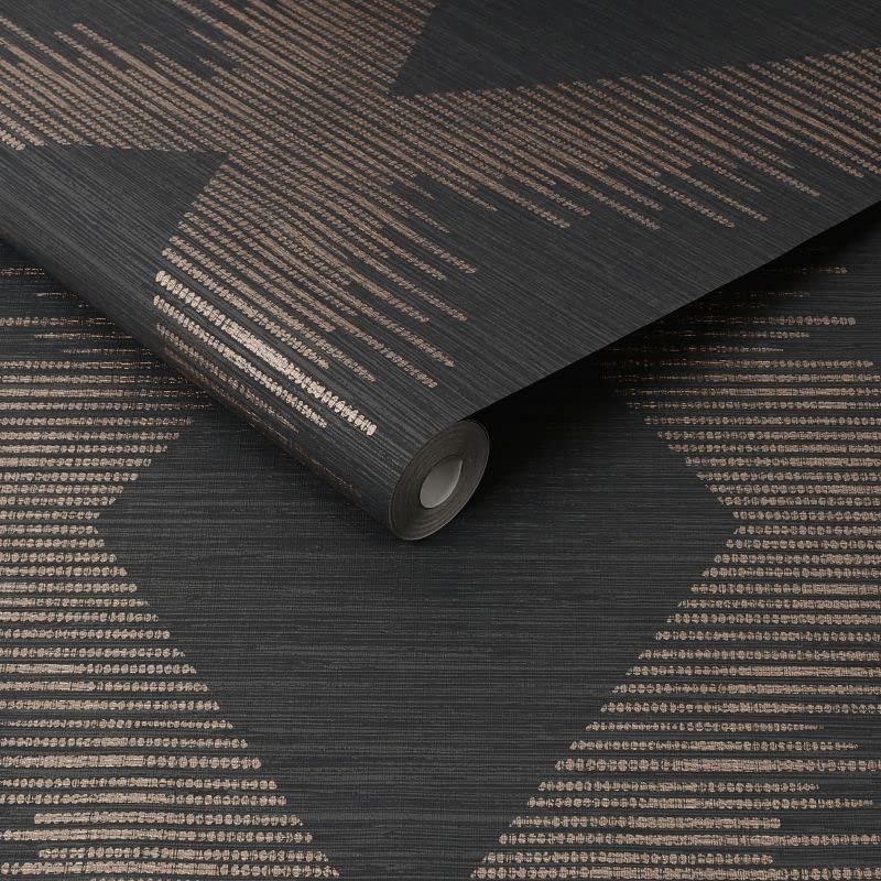 Superfresco Eternity Geometric Black/Gold Wallpaper