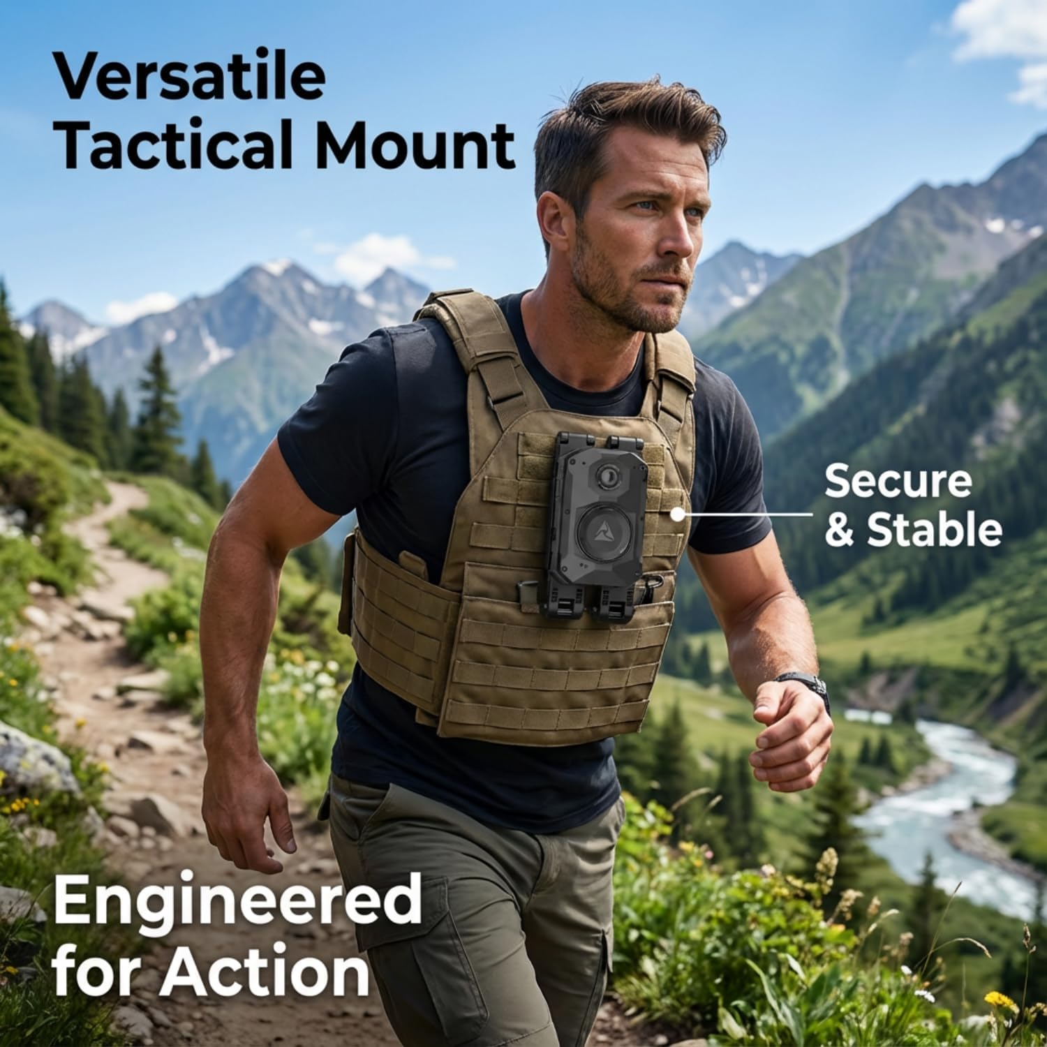 Axon Body Camera Mount for Axon 2/3/4, Heavy Duty MOLLE Adapter with Replacement Quick Release Mount & Allen Wrench, Police Body Cam Holder for Tactical Vest & Duty Belt (Dual)