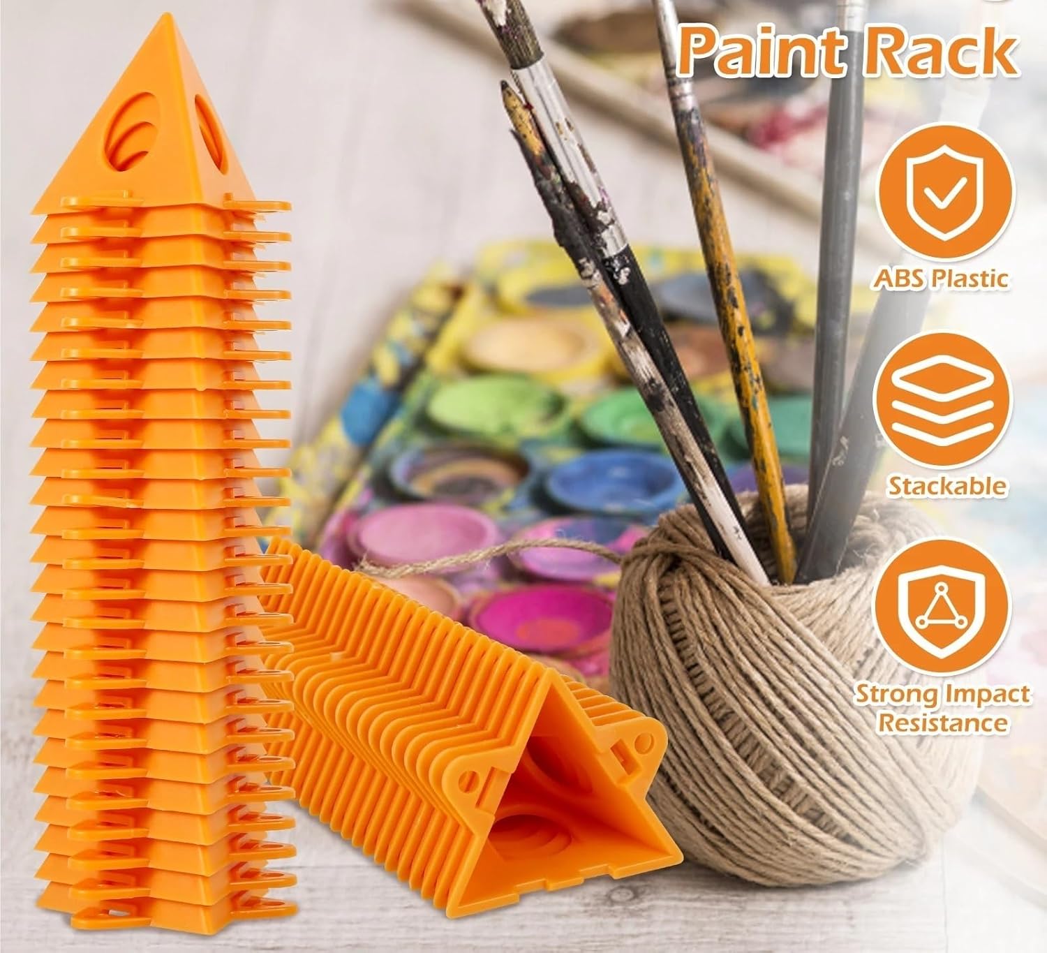 Painters Cone Stands 100 Pcs Painter's Pyramid Stands - Plastic Mini Cone Painting Risers for Cabinet Doors Canvas Art DIY Household