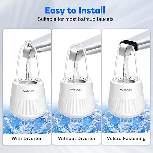Miniatura 7 de Yvelines - Filtro de agua de baño de 15 etapas para grifo de bañera, 7500 galones, suaviza el agua dura y elimina el cloro para una piel y cabello