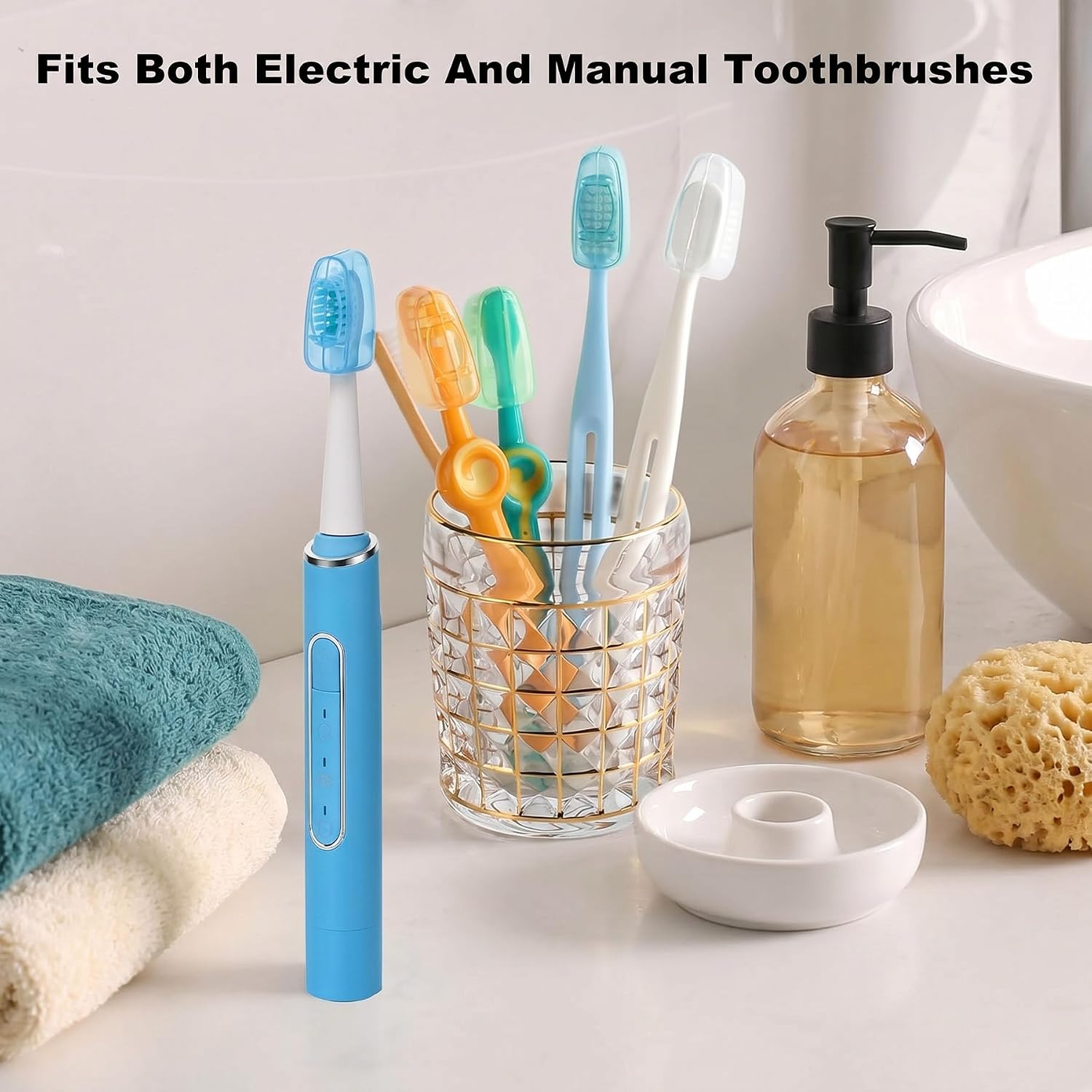 20 قطعة من اغطية راس فرشاة الاسنان من تول هاوس، اغطية فرشاة اسنان محمولة للسفر، اغطية حماية للفرشاة مقاومة للغبار لفرش الاسنان الكهربائية واليدوية، للسفر والمنزل - الصورة 3