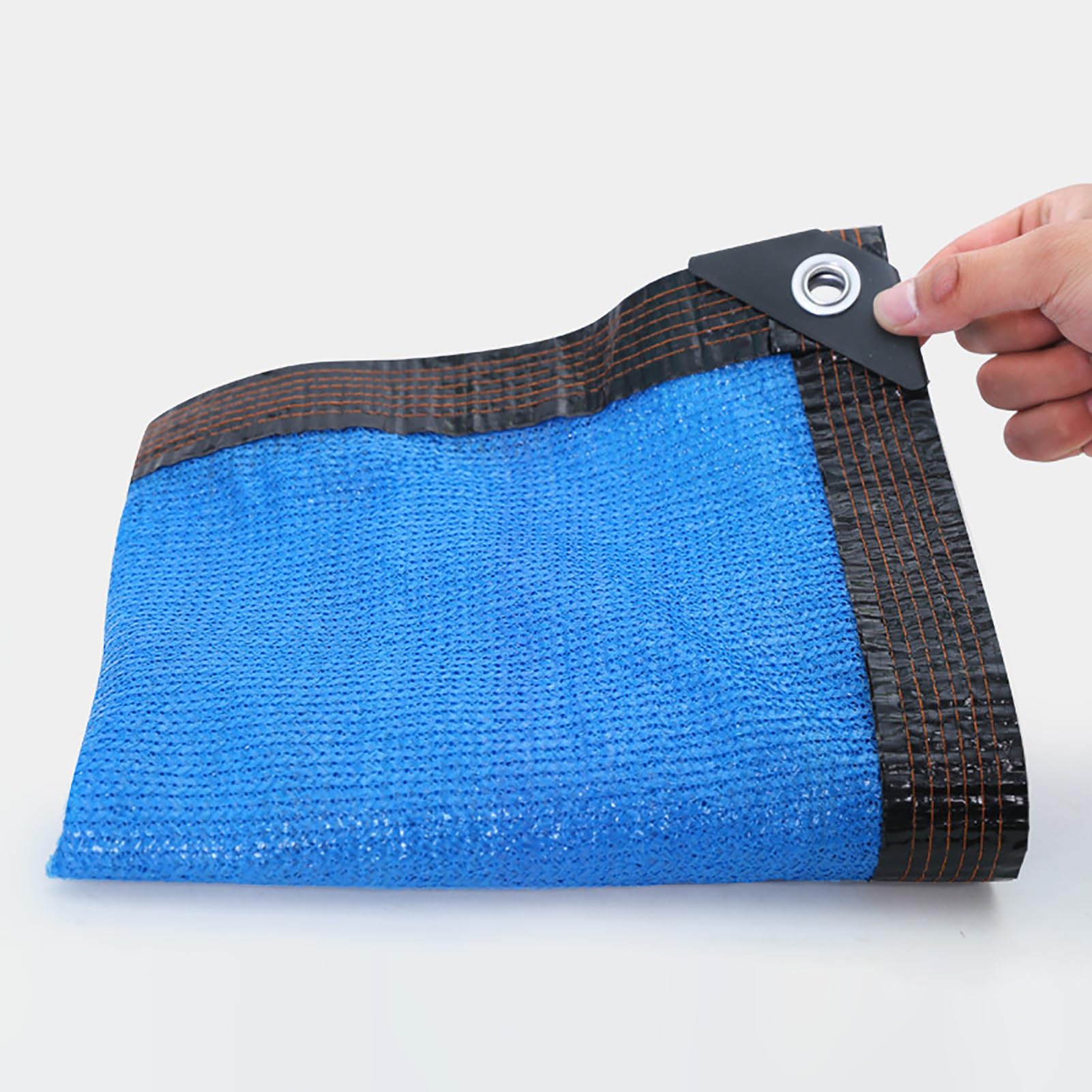 Malla de sombreo para Invernadero con protección UV del 90%, Transpirable, para Plantas y Flores de Exterior, Color Azul, 5x10 m, Borde Sellado.