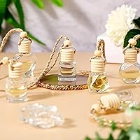 Vista 4 de Inbagi 60 unidades de 0.3 fl oz difusor de aceite esencial para coche botella colgante ambientador de coche botella difusor botella de vidrio vacío