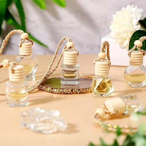 Miniatura 4 de Inbagi 60 unidades de 0.3 fl oz difusor de aceite esencial para coche botella colgante ambientador de coche botella difusor botella de vidrio vacío