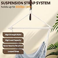 Vista 6 de Chihee Silla columpio tipo hamaca, metal fuerte, plegable, portátil, máximo 500 libras, asiento cómodo para patio y césped, interior/exterior Gris