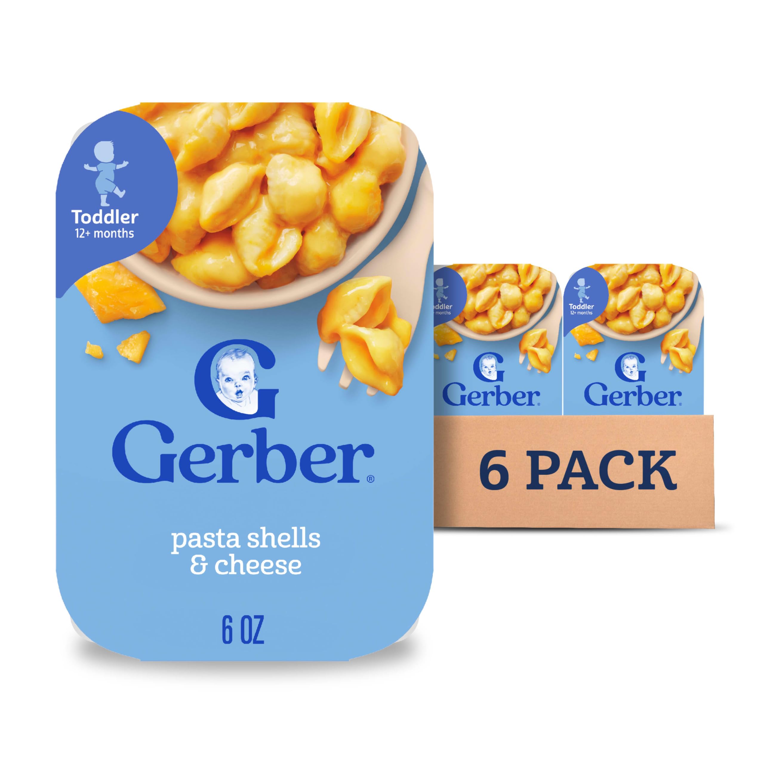 GerberGerber Mealtime for Toddler Pasta Shells & Cheese, 6 Ounce (Pack of 6)