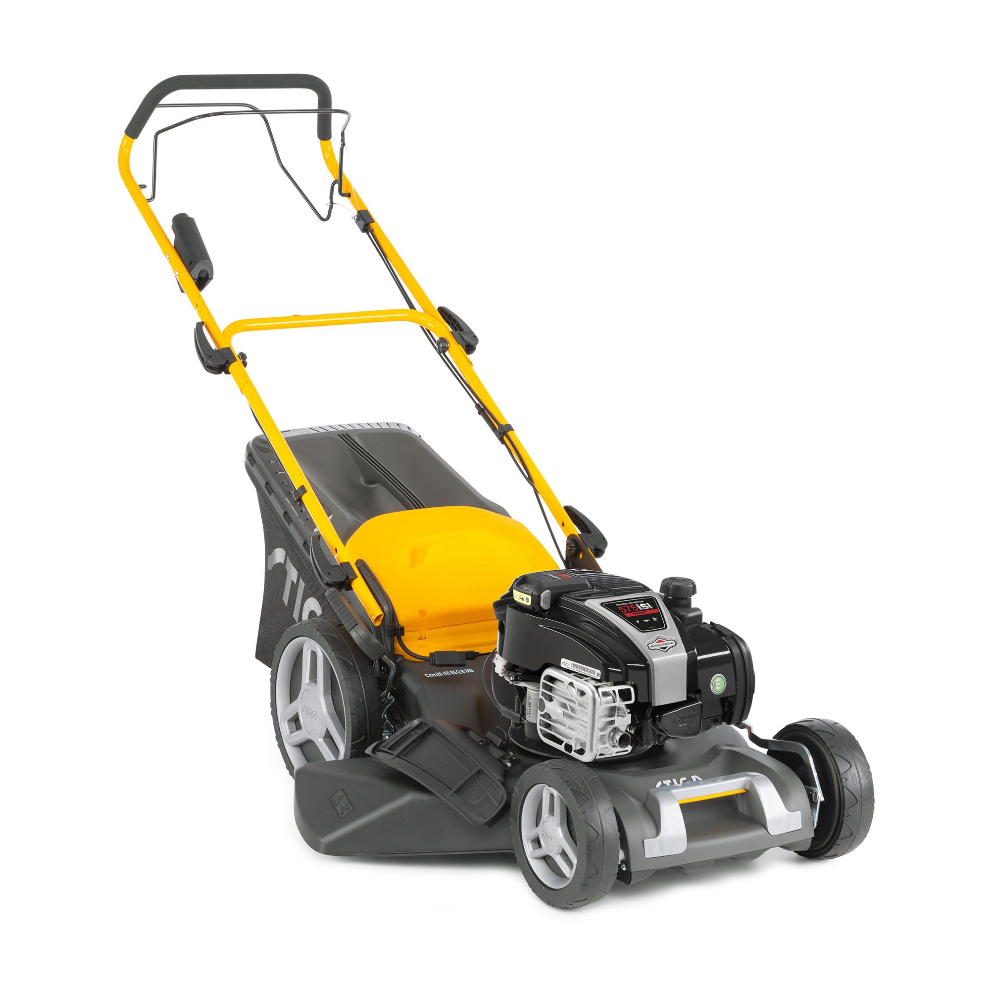 STIGA Tagliaerba a benzina Combi 48 SEQ B MS – Larghezza di taglio 46 cm, Motore Briggs & Stratton 150 cc, Sacco di Raccolta 60L ibrido, Funzionalità 4-in-1 per giardini fino a 1200 m²