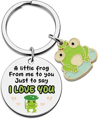 Frog Gifts for Women Men I Love You Frogs Gifts for Him Her Frog Lovers Gift Ideas Long Distance Boyfriend Girlfriend Anniversary Key Chains Women Cute Couple Keychain Cute Keychains
