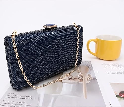 Miniatura 6 de KUANG! Bolsas de noche de cristal para mujer, bolsa de mano formal para fiesta, bolso de boda con diamantes de imitación, bolso de novia para fiesta