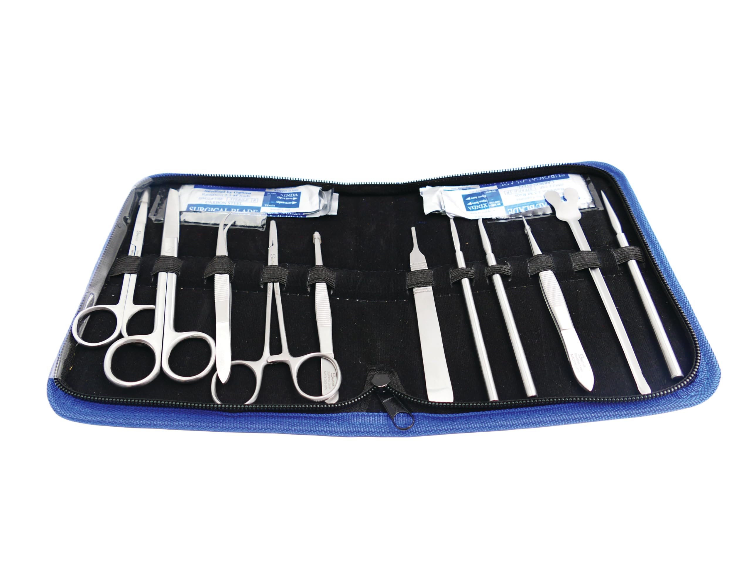 THE FOUR GLOBAL Student Dissection Kit: 22 Pieces Anatomy & Biology Lab. Includes scalpels, scissors, ceps, and more. Ideal students and professionals. Portable case