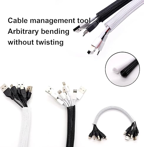 Miniatura 6 de Tubo de telar de cable trenzado de 3/8 de pulgada y 50 pies, protector de cable expandible para USB, cables de alimentación, cables de audio/video,