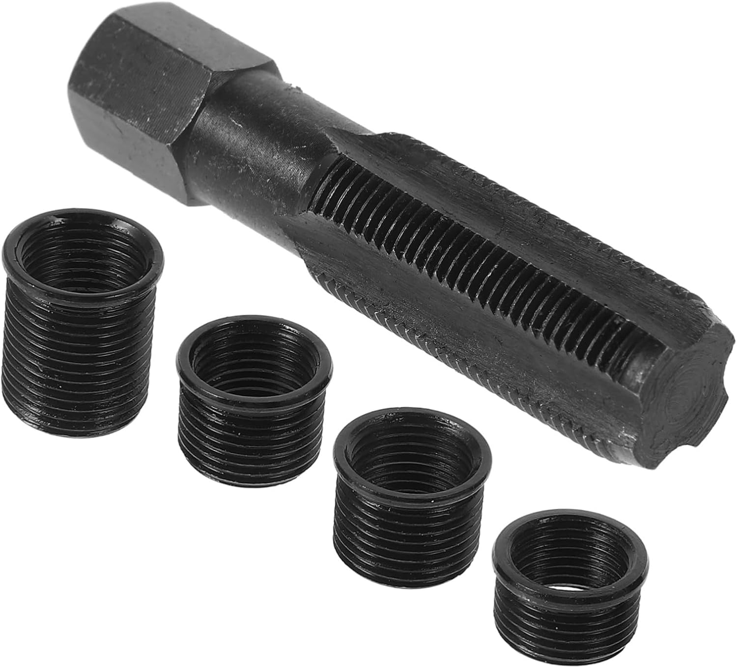 Spark Plug Thread Repair Kit Rethreader for Automotive Engines Tap Tool for Easy Fixing Damaged Spark Plug Threads Versatile Auto Repair Compatible with Various Car Models